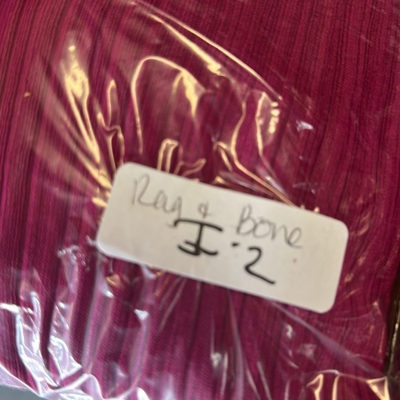 RAG & BONE ESME Woman pink ribbed stretch button collared polo midi shirtdress M - Picture 12 of 12